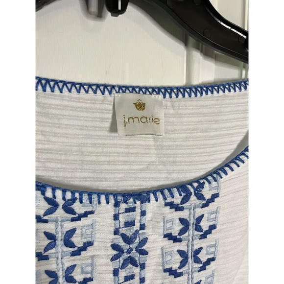NEW J. MARIE Kim Poncho Shirt Size Medium Women’s Embroidered 100% Cotton - Picture 5 of 9